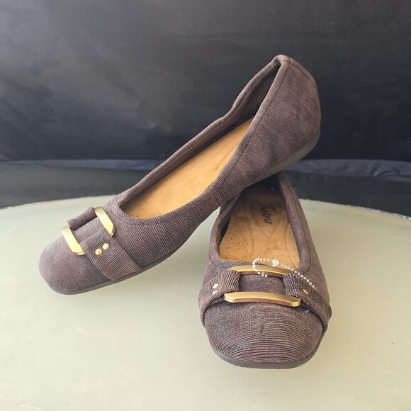 Trotters Sizzle Ballet Flats Brown Lady 9-SS  Flats / Gold Accents Toe Box Nwob - Picture 15 of 16